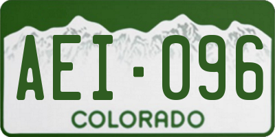 CO license plate AEI096
