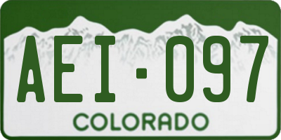 CO license plate AEI097