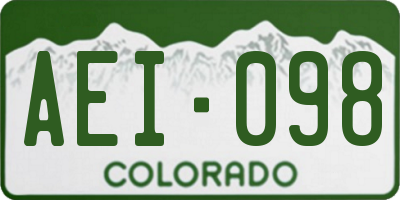 CO license plate AEI098