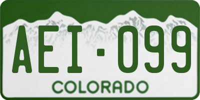 CO license plate AEI099