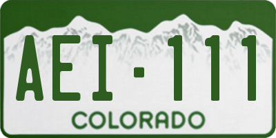 CO license plate AEI111