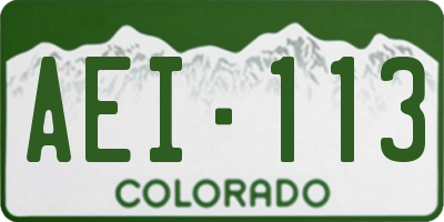 CO license plate AEI113