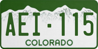 CO license plate AEI115