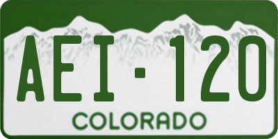 CO license plate AEI120