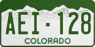 CO license plate AEI128