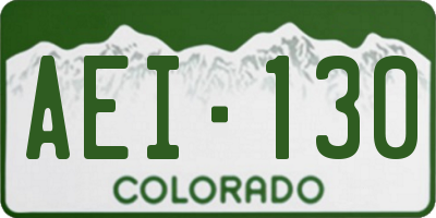 CO license plate AEI130