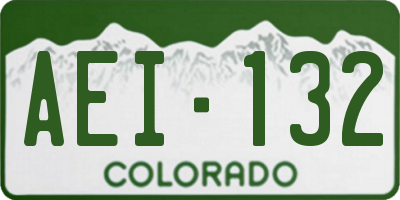CO license plate AEI132