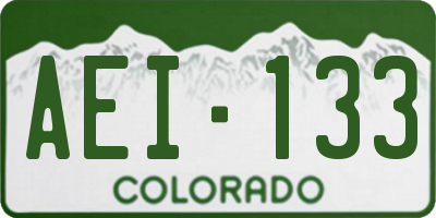 CO license plate AEI133