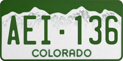 CO license plate AEI136