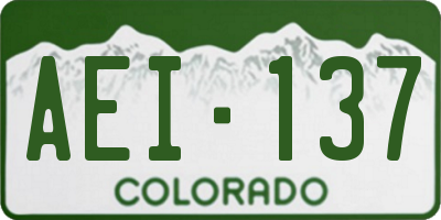 CO license plate AEI137