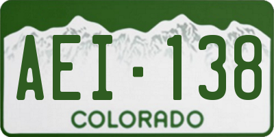 CO license plate AEI138