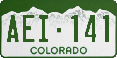 CO license plate AEI141