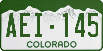 CO license plate AEI145