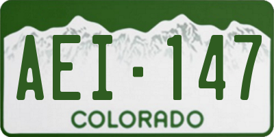 CO license plate AEI147