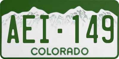 CO license plate AEI149