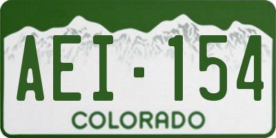 CO license plate AEI154