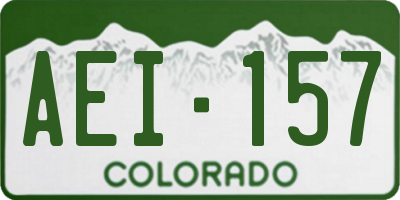 CO license plate AEI157