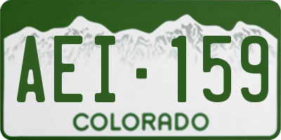 CO license plate AEI159