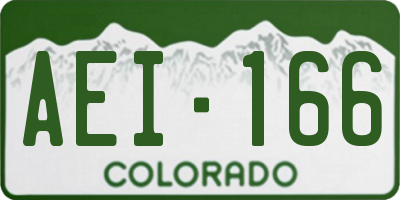 CO license plate AEI166