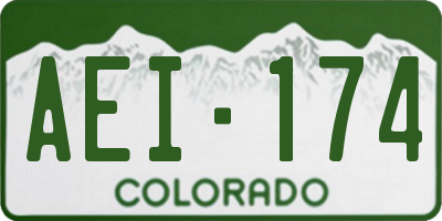 CO license plate AEI174