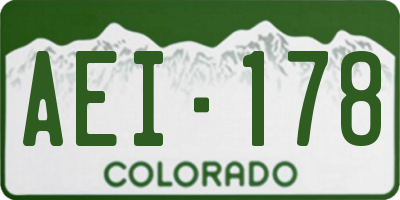 CO license plate AEI178