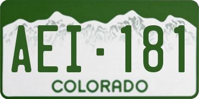 CO license plate AEI181