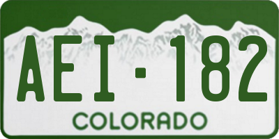 CO license plate AEI182