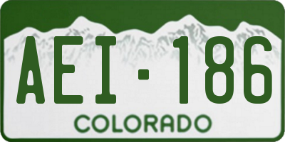 CO license plate AEI186