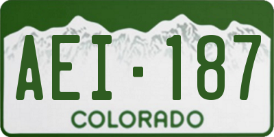 CO license plate AEI187