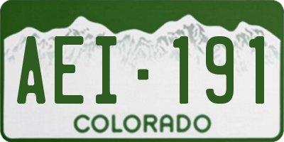 CO license plate AEI191