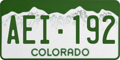 CO license plate AEI192