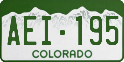 CO license plate AEI195