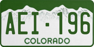 CO license plate AEI196