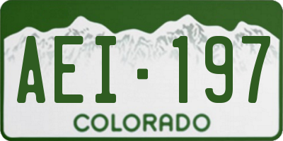 CO license plate AEI197