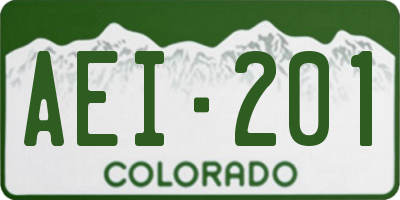 CO license plate AEI201