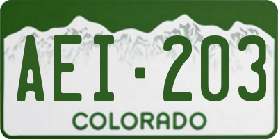 CO license plate AEI203