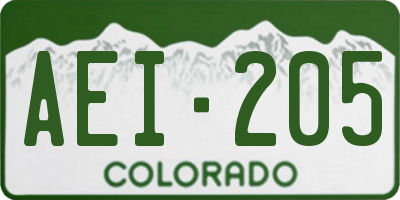 CO license plate AEI205