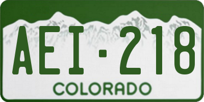 CO license plate AEI218