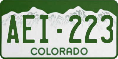 CO license plate AEI223