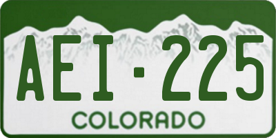 CO license plate AEI225