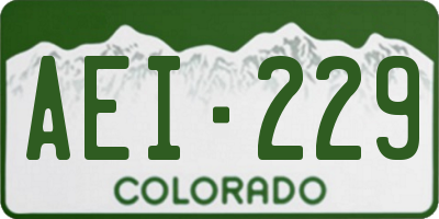 CO license plate AEI229