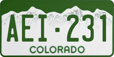 CO license plate AEI231