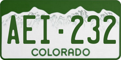 CO license plate AEI232