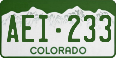CO license plate AEI233
