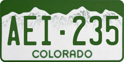 CO license plate AEI235