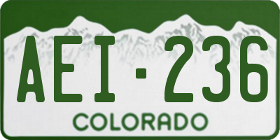 CO license plate AEI236