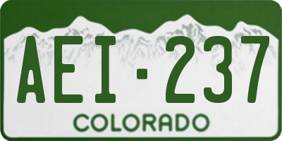 CO license plate AEI237