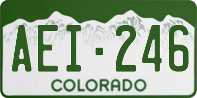 CO license plate AEI246