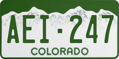 CO license plate AEI247
