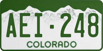 CO license plate AEI248